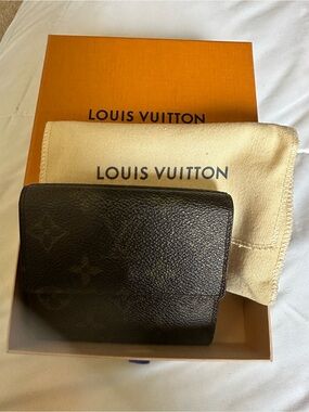 Louis Vuitton Monogram Compact Wallet in Brown and Cream